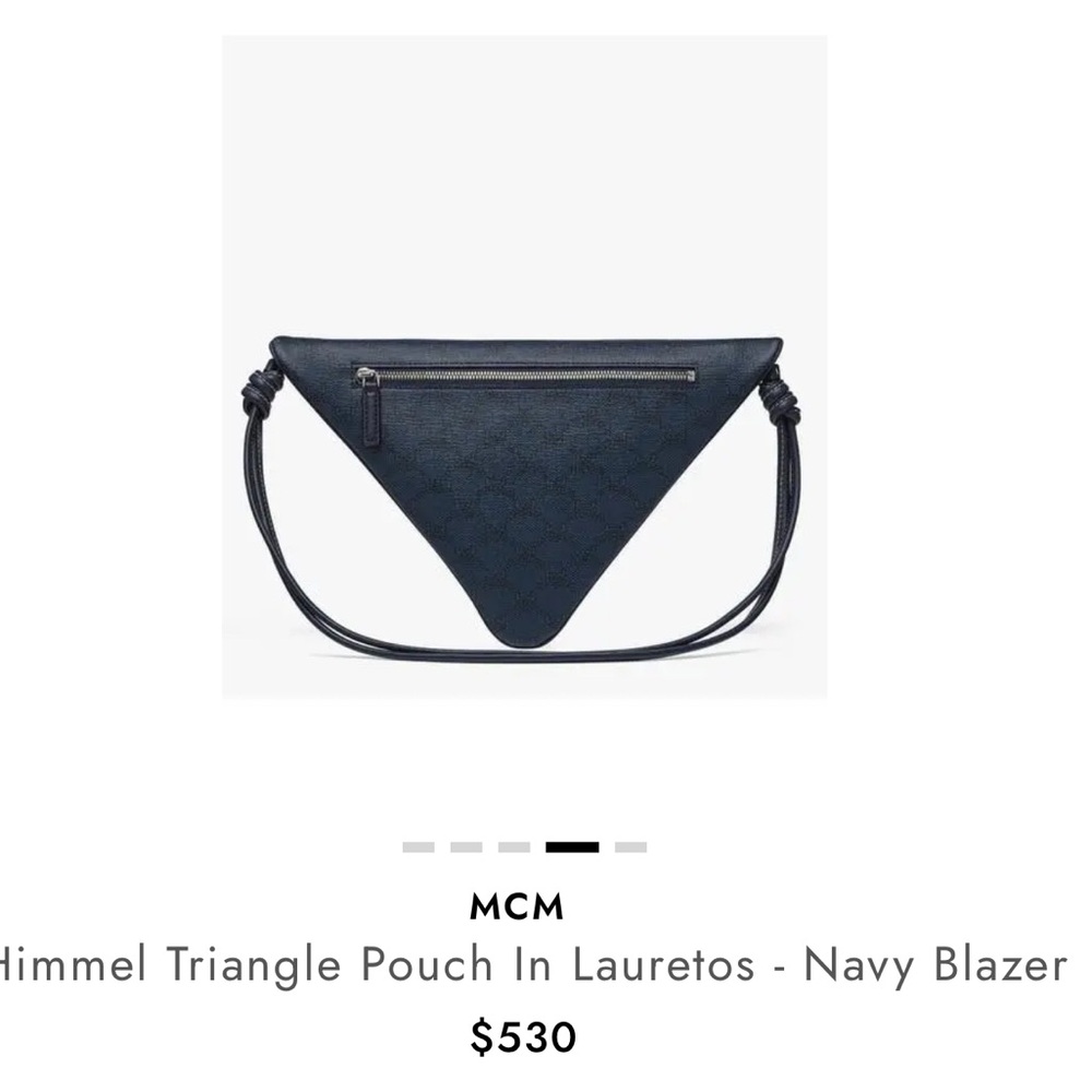 MCM Navy Triangle Himmel Triangle Pouch in Lauretos - Picture 9 of 9